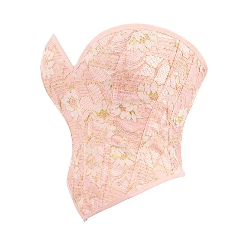 

Сексуальный облегающий корсет-топ для женщин, без бретелек, летняя модная уличная одежда, готический корсет с шнуровкой.