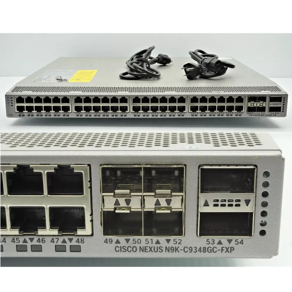 Brand New Nexu 9300 Series N9K-C9348GC-FXP Switch with 48p 100M/1G BASE-T 4p 1/10/25G SFP28 2p 40G/100G QSFP28 POE SNMP Function