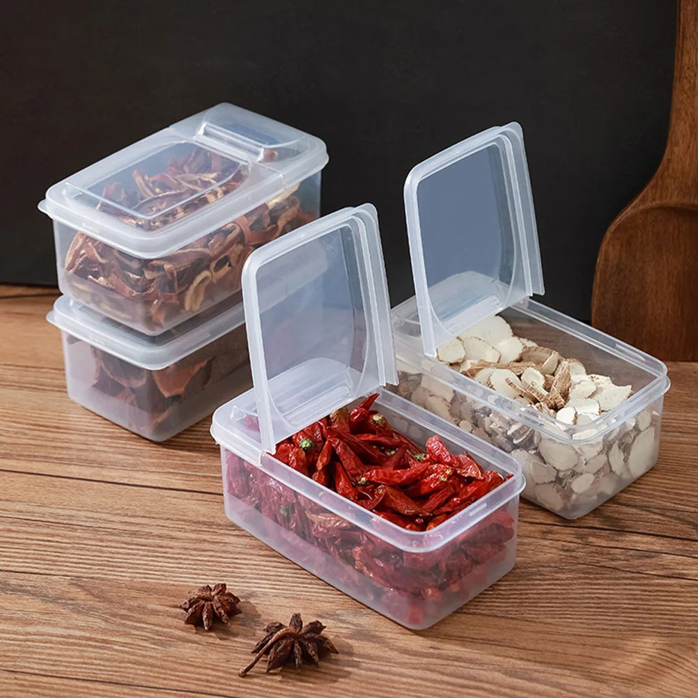 

2 pcs Transparent Seasoning Storage Box Premium Pp Material Compact Lightweight For Spices Salt Peppers Condiment Jar Kitchen