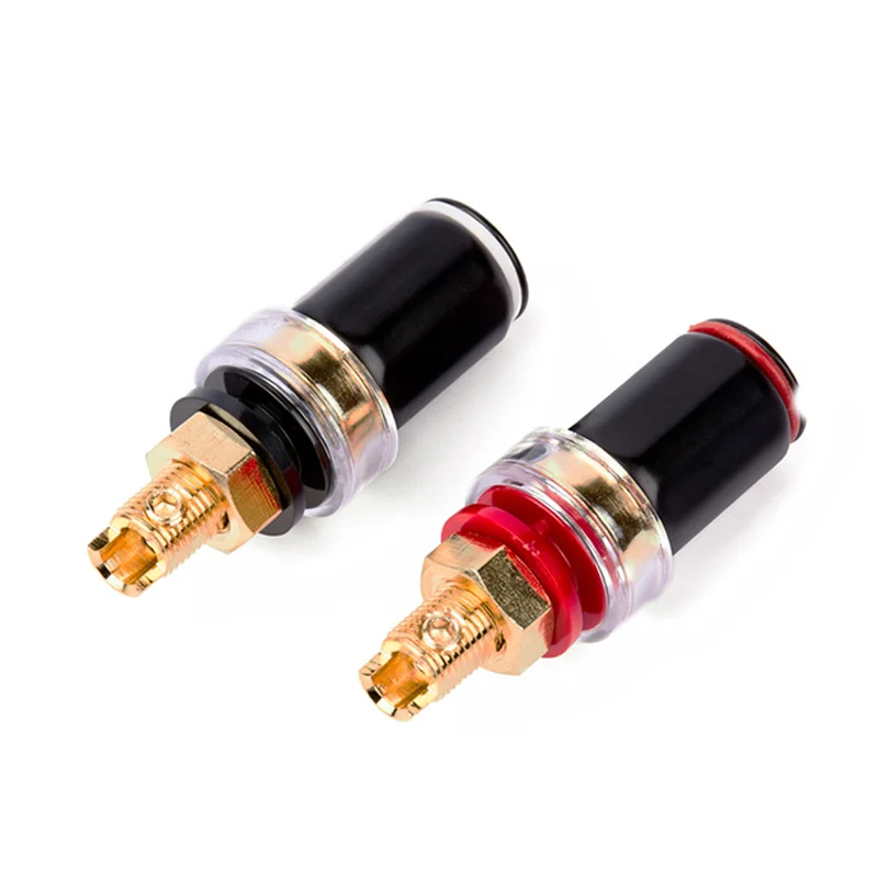 Pure copper gold-plated fever audio amplifier short pole binding post speaker speaker banana socket short foot solder-free