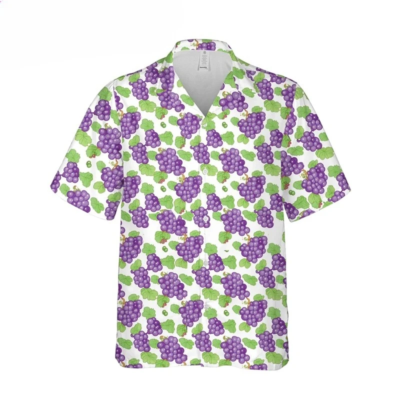 Nowe koszule hawajskie z motywem owoców, modne letnie koszulki z krótkim rękawem, z kołnierzykiem, z nadrukiem 3D, luźne bluzki w stylu Harajuku, unisex.