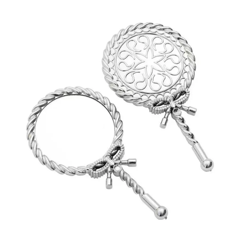 Round Shape Handheld Makeup Mirror Noble Ancient Court Style High Definition European Mirror Portable Hand Hold Makeup Mirror