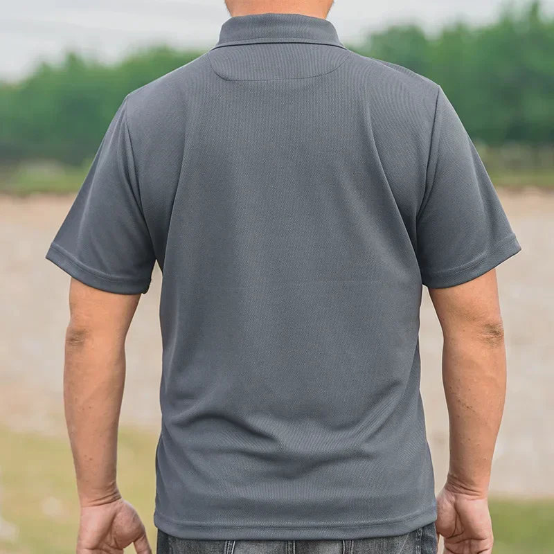 Quick Drying Polo Short Sleeved Men's Summer Tactical Outdoor Clothing Quick Drying Sportswear T-shirt Mountaineering