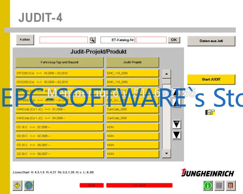 EPC-SOFTWARE JETI Jungheinrich  Judit -4 Diagnostic Software v4.37.009+Unexpire Update To 2024