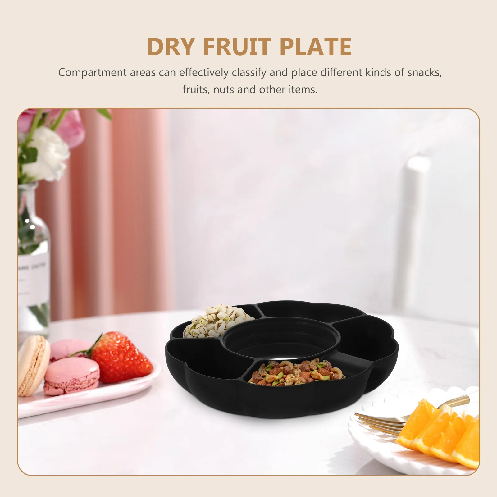 

Silicone Snack Tray Compartment Fruit Plate Multi-Purpose Dessert Serving Dish For Party Wedding Reusable Food Tableware