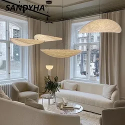 SANDYHA-Lustre LED De Tecido De Seda, Lâmpadas Suspensas, Luminária De Suspensão, Artesanal, Nórdico, Moderno, Sala De Estar, Decoração De Casa