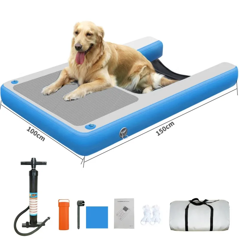 Factory Price Inflatable Pup Plank Dog Floating Ramp Inflatable Dog Water Ramp For Pools Boats Docks Helps Pets Swimming