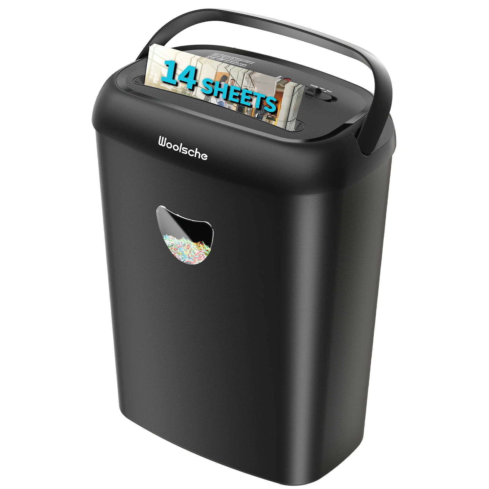 

Cross Cut Paper Shredder 14 Sheet P-4 High Security, 6.6Gal Large Basket, Jamproof 3 Mode Heavy Duty Shredder for Home Office