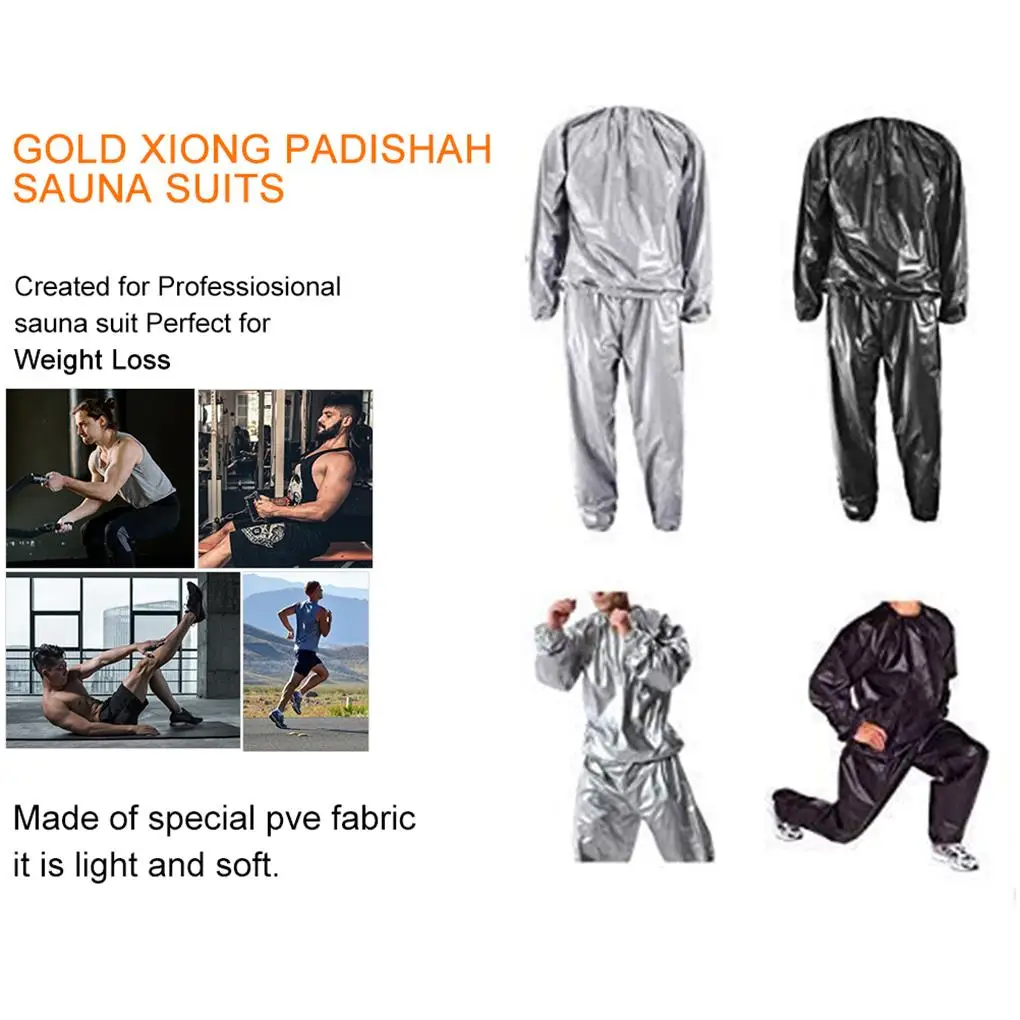 Fitness Sweat Sauna Suit Heavy Duty Weight Loss Suit Sweat Top Fitness Jacket Bodybuilding Calories Trousers Body Shaper L-5XL