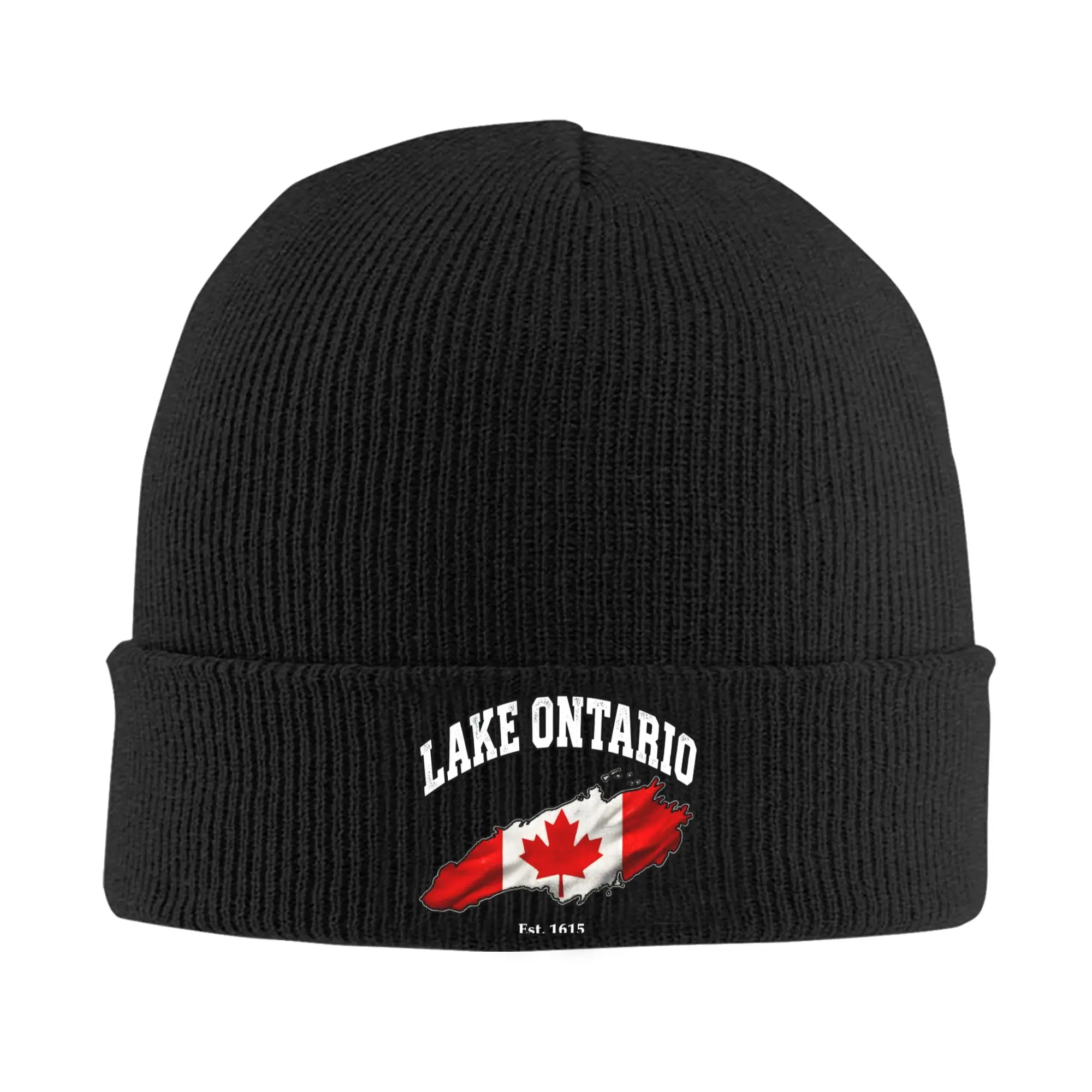 Lake Ontario Est 1615 Canada Hats Autumn Winter Beanies Ski  Cap Unisex Acrylic Bonnet