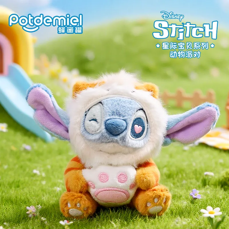 Original Potdemiel Disney Lilo & Stitch Animal Party Mystery Box Plush Keychain Pendant Collectible Ornament Gift Random
