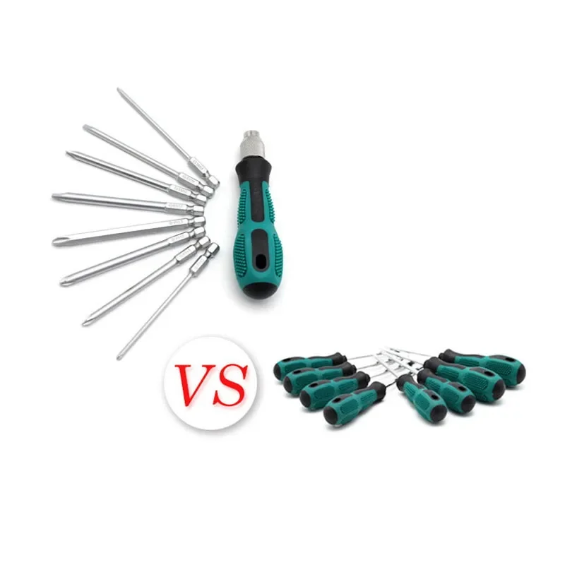 Screwdriver Set With Magnetic Household Multifunctional Cross Straight Screwdriver Manual Screwdriver Set Maintenance Tool