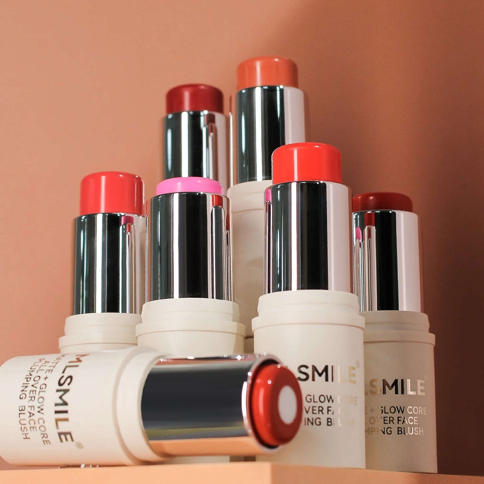 Double Shade Cream Blush Stick, 2 em 1, impermeável, duradouro, fácil de aplicar, Soft Glow Core