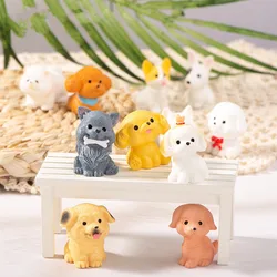 Figuritas en miniatura para decoración del hogar, adornos de Micro paisaje de perro, cachorro, Animal lindo, regalo para habitación, Accesorios de escritorio