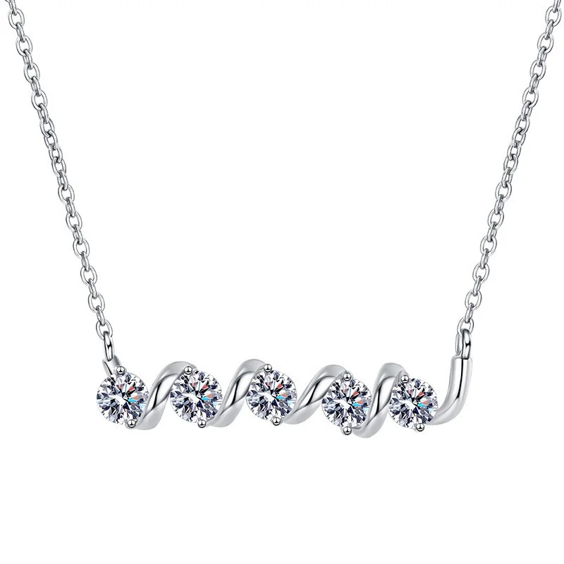 

Xl105 Lefei Fashion Luxury Classic Fine Moissanite Design Caterpillar Necklace For Charm Women 925 Sterling Silver Party Jewelry