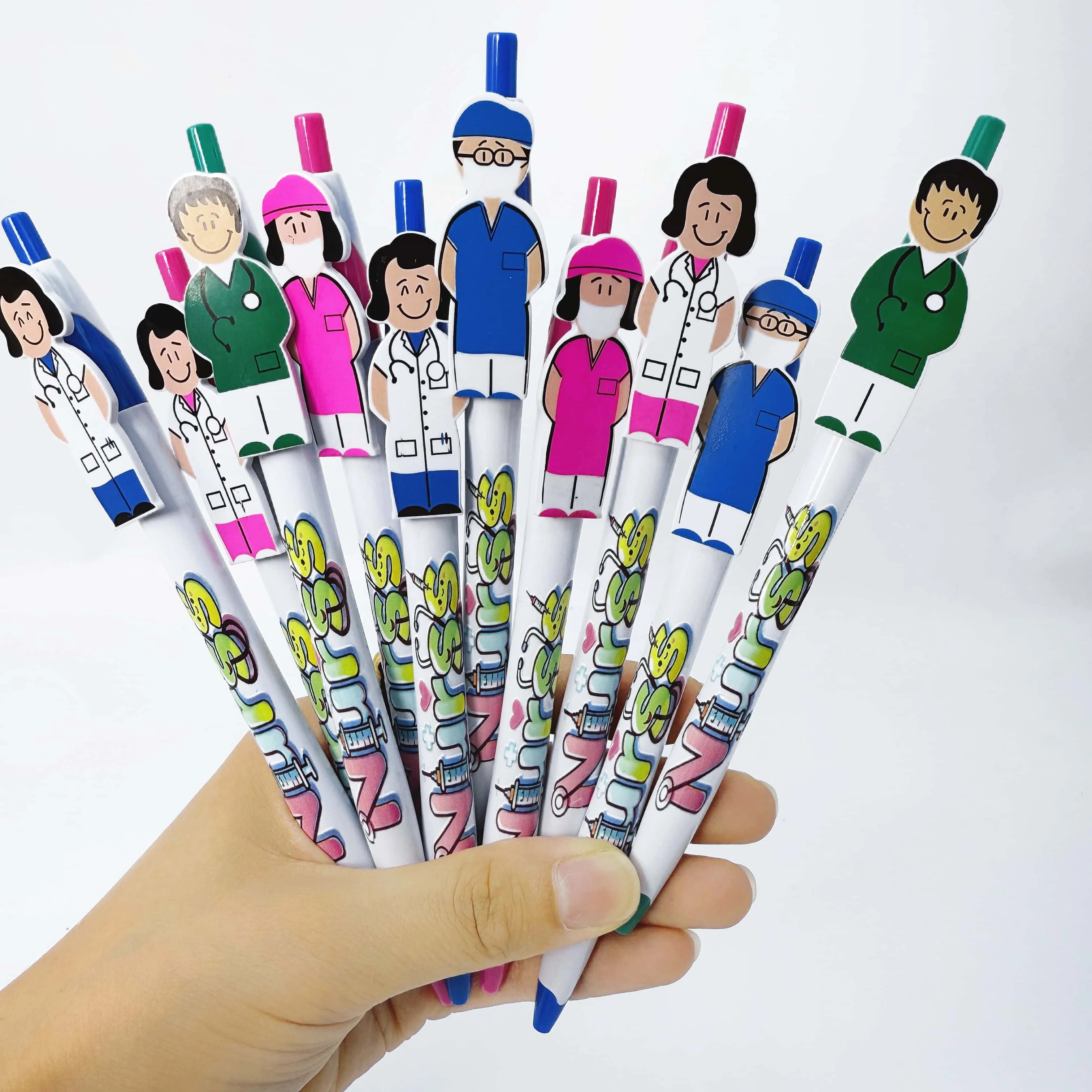 

10pcs/15pcs Nurse Style Ballpoint Pen Nurse Festival Ballpoint Pen Special Writing Black Quick Drying Pen