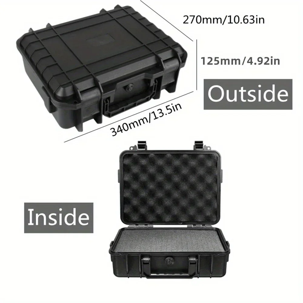 Wasserdichte Hartschalen-Tragetasche, Werkzeugkasten mit vorgeschnittenem Schaumstoff, Aufbewahrungsbox, Sicherheitsschutz, Organizer, Hardware-Box, schlagfest