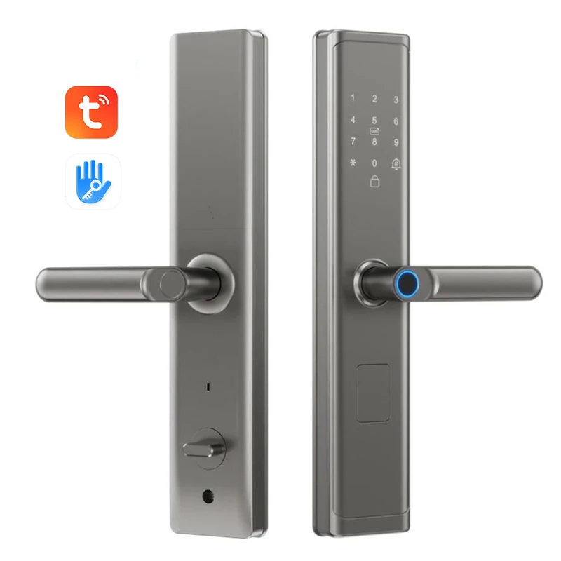 

Home Gate Doorbell Handle Knob Digital Key Card Biometrics Fingerprint TTLock Tuya App Electronic Smart Door Lock Manufacture