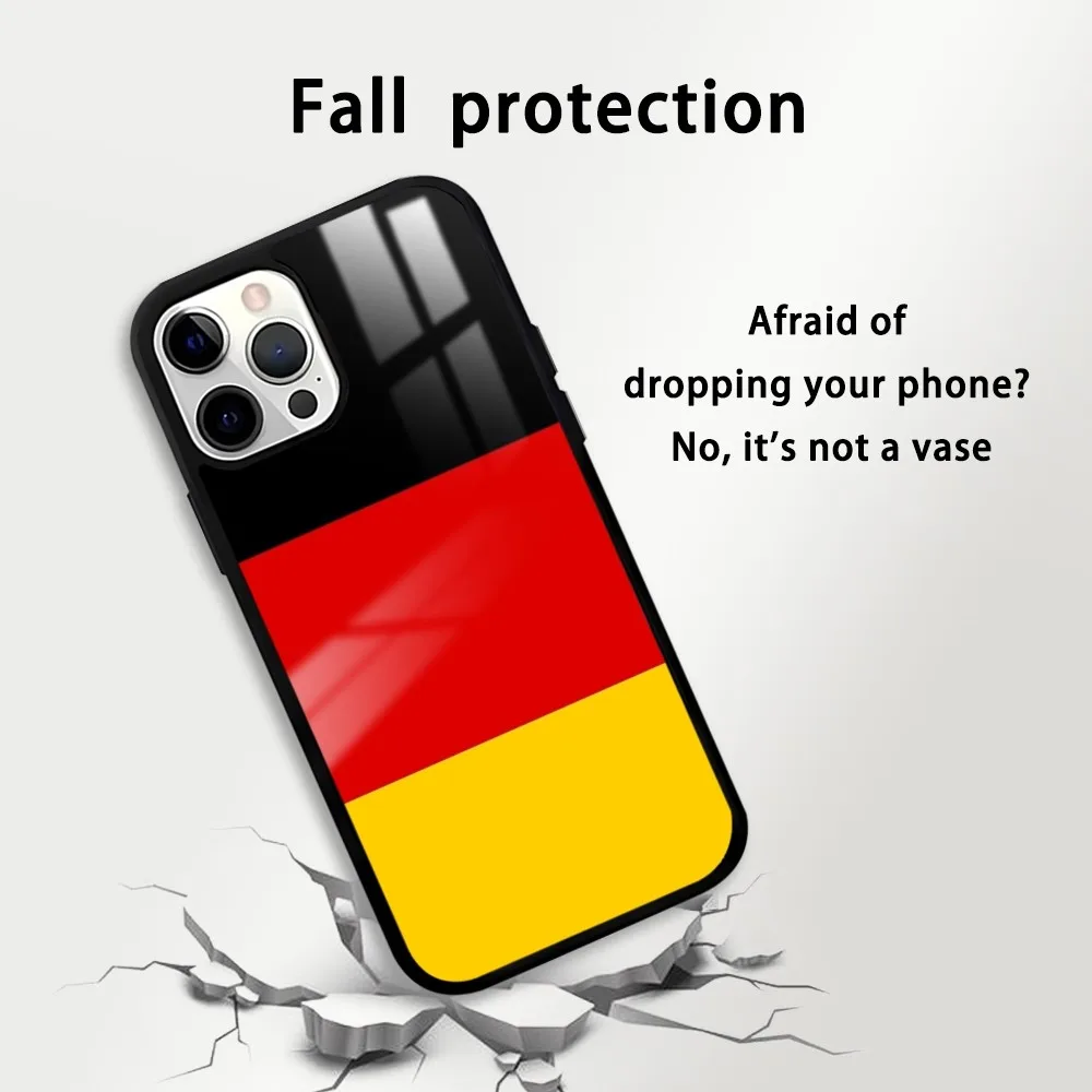 Funda de teléfono con patrón de bandera de Alemania para IPhone 16 15 14 13 12 11 Pro Xs Max Mini Plus Celulares Funda dura Dropshipping