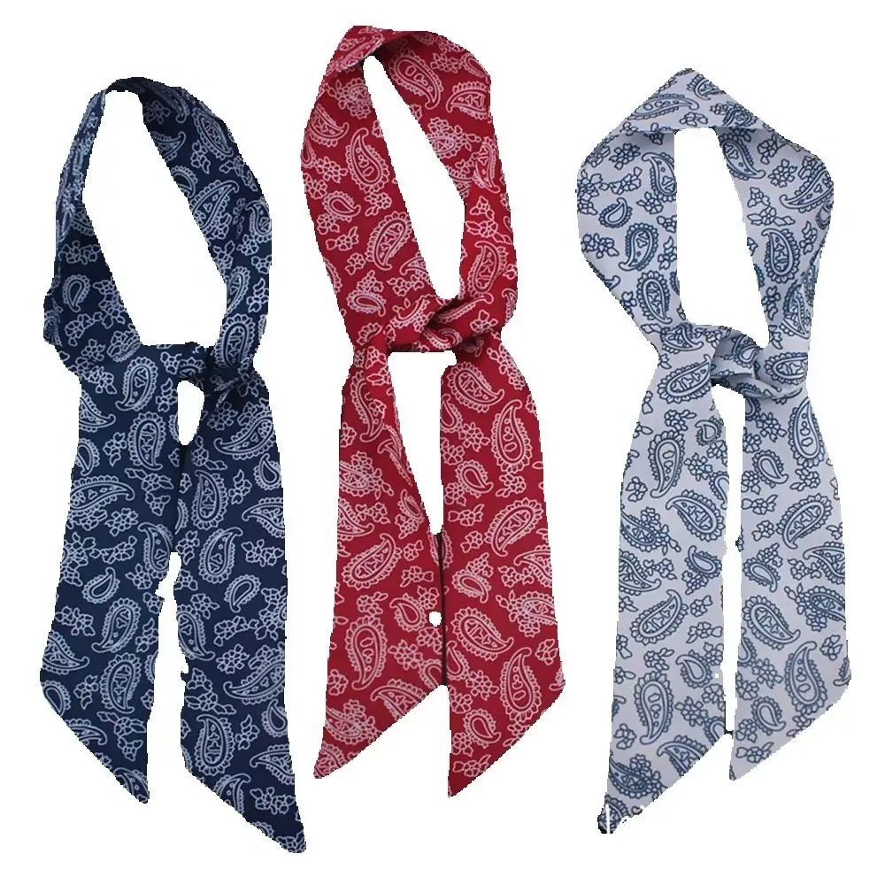 

3PC European and American Hip Hop Hip-hop Cashew Nut Simulation Silk Scarf Women's Headscarf Tied Bag Handle Ribbon Luxury Scarf