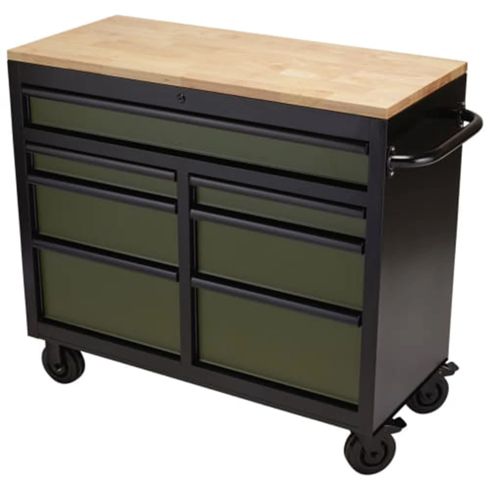 

41-дюймовый передвижной верстак из нержавеющей стали с 7 ящиками для гаража и мастерской