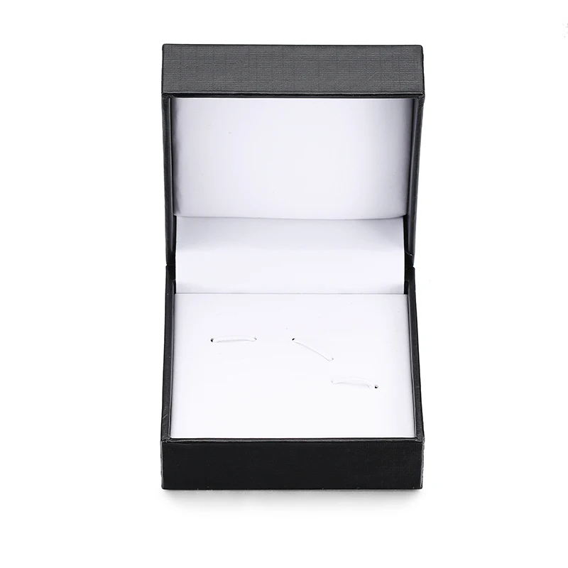 Wholesale Black Cufflinks tie clip set Gift Box High quality Men Shirt square jewelry box 75*75*40 MM