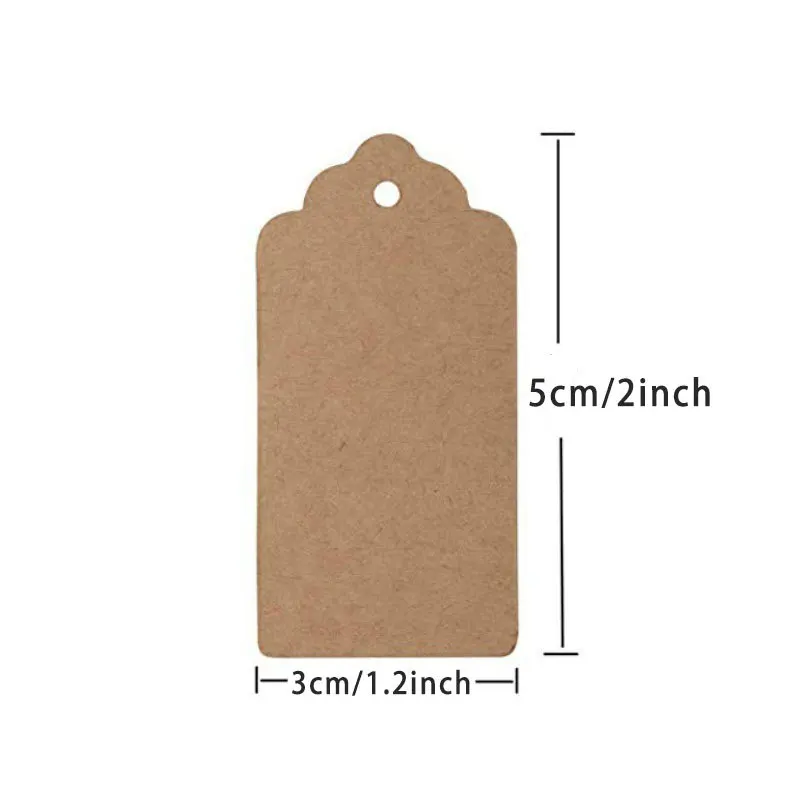 100 pz 5*3 cm Etichetta di Imballaggio Marrone Kraft/nero/bianco Etichette di Carta FAI DA TE Etichetta di capesante Regalo di Nozze Decorazione Tag