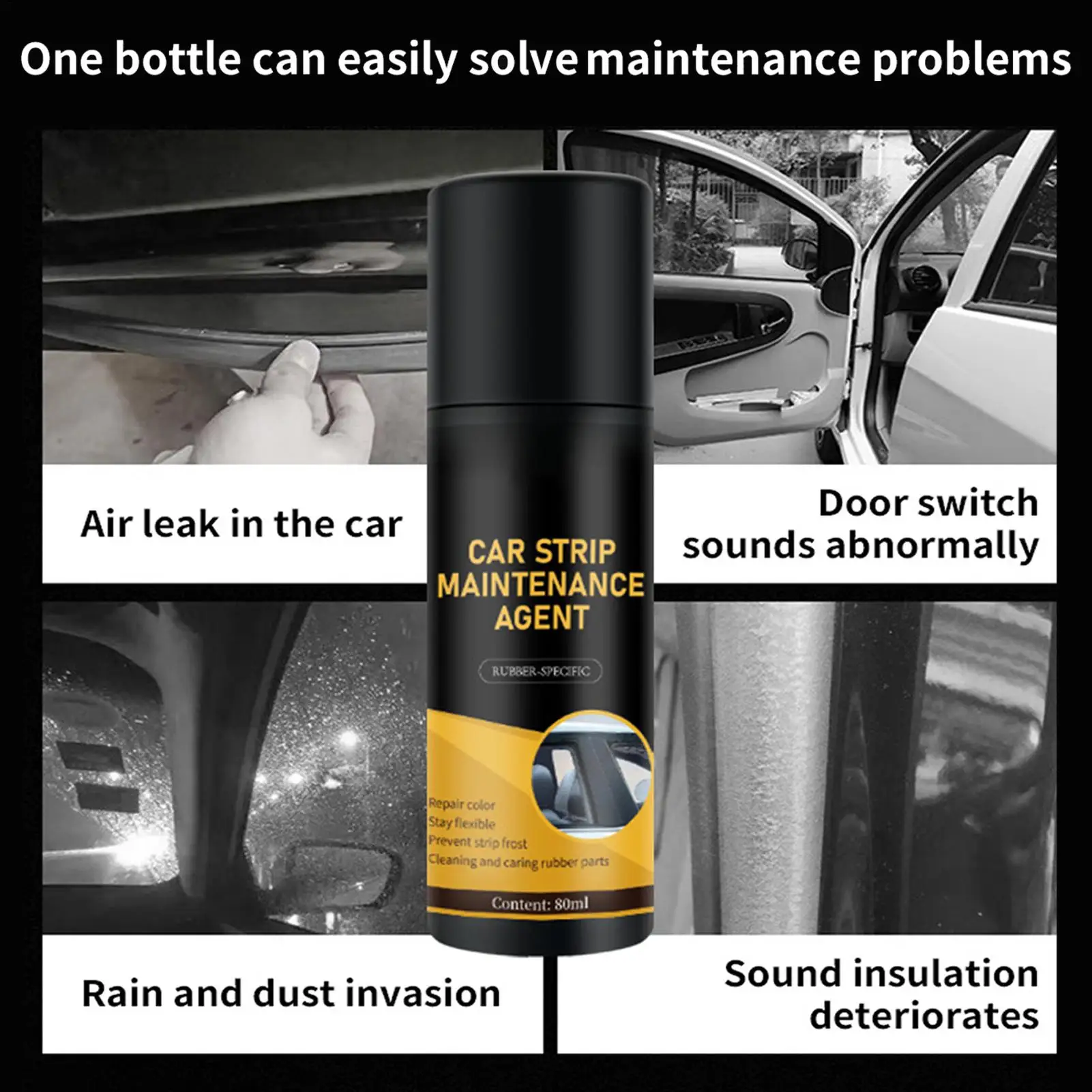 

Резиновый защитный уплотнитель, 80 мл, уменьшающий шум, устойчивый к атмосферным воздействиям, резиновый дверной уплотнитель, кондиционер для автомобиля, окна багажника, экстерьера