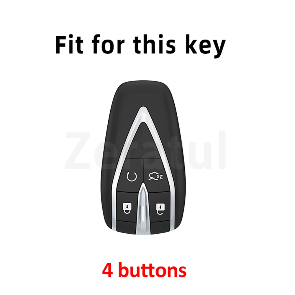 4 Buttons TPU Shell Fob Protector Bag Holder Car Remote Key Case Cover for Changan CS35 Plus CS55 Plus CS75 Plus 2019 2020