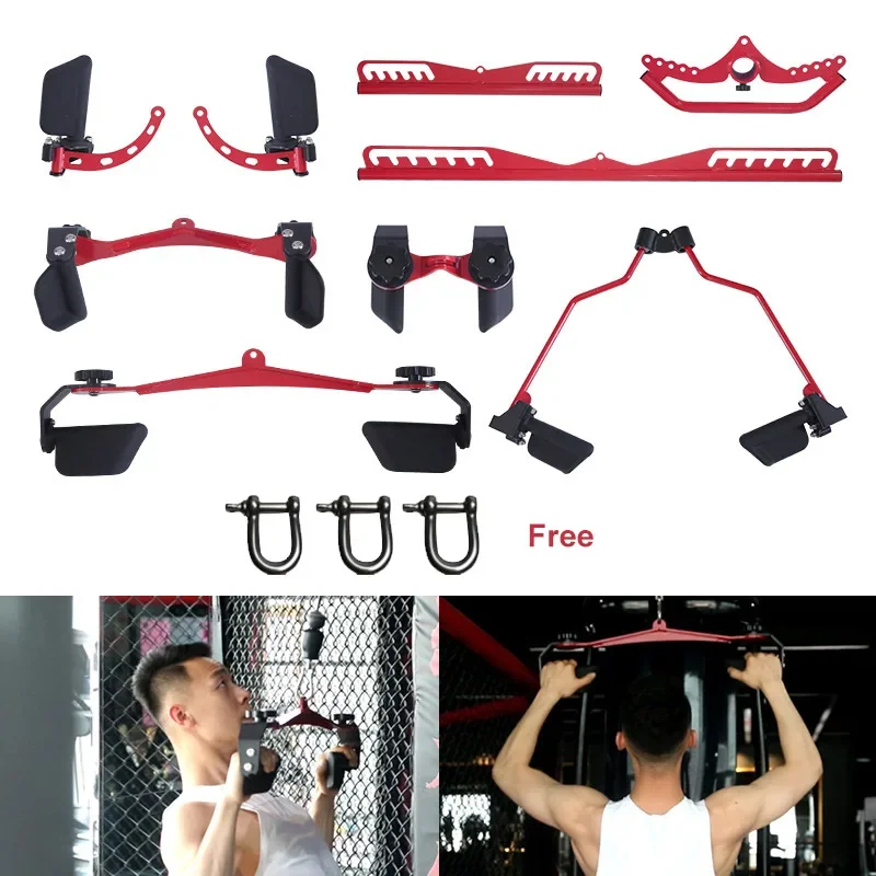 Strength Training Fitness Pull Handle Gym Equipment Rowing T-bar V-bar Accessories Mag Grip Lat Pulldown Bar