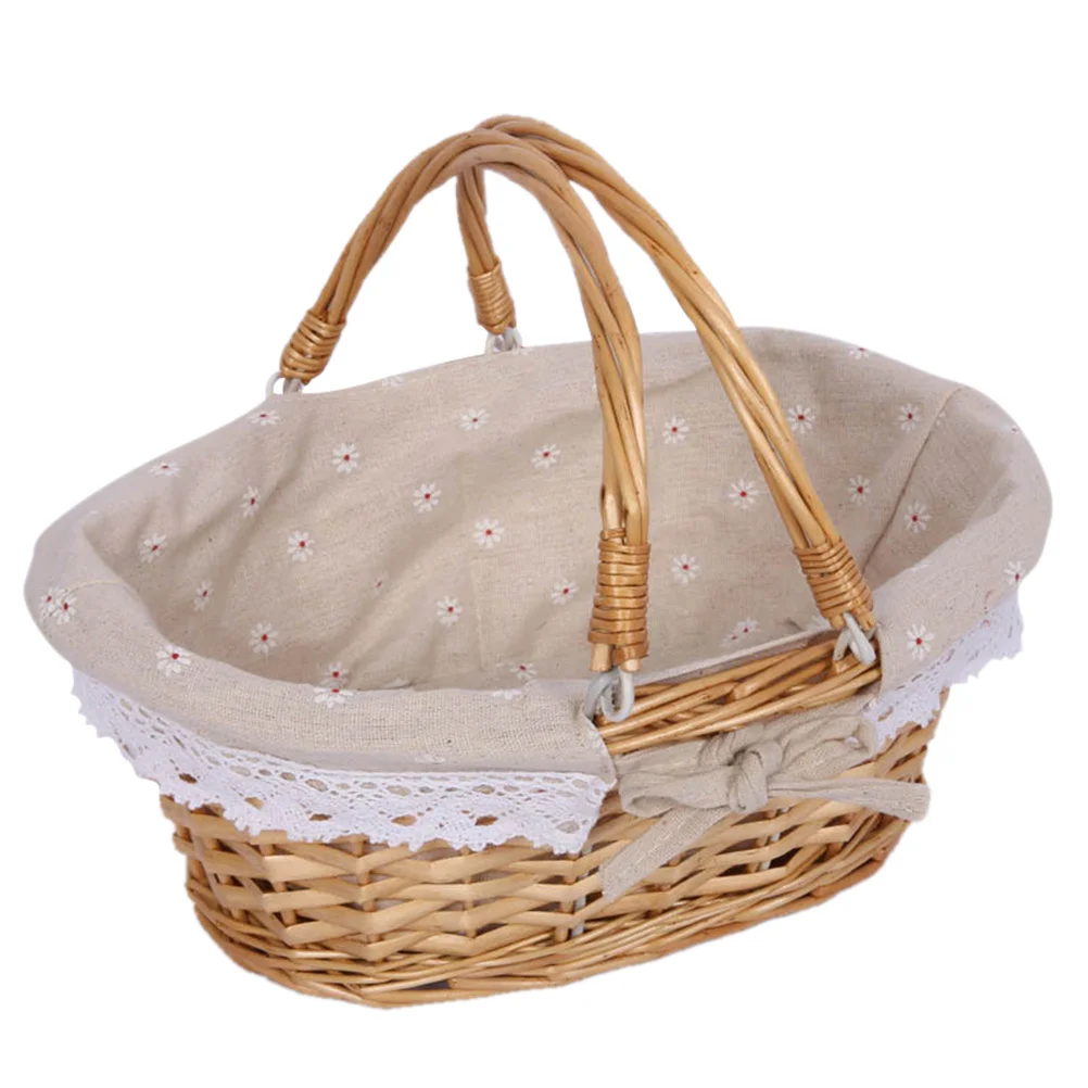 

Woven Basket Flower Floral Baskets Storage Decorative Ivory Bridal Cute