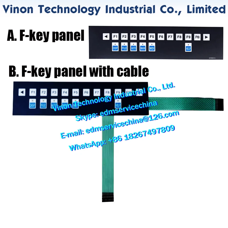 

Chmer edm machine use F-key panel or F-key panel with cable, CHMER spare parts F function key surface film (with ribbon cable)