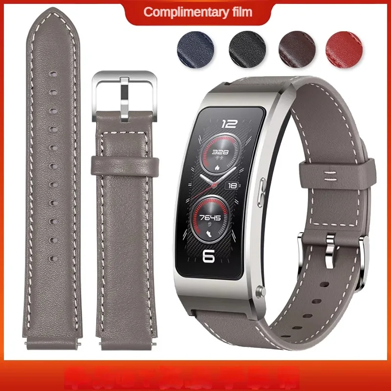 

Genuine Leather Watchband Substitute B3 B6 B7 Intelligent Bracelet Series Quick Release Interface Cowhide Strap 16mm