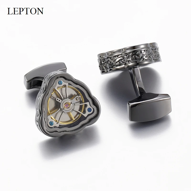 

High Quality Movement Tourbillon Cufflinks For Mens Wedding Groom Vintage Watch Steampunk Tourbillion Cufflinks Relojes Gemelos
