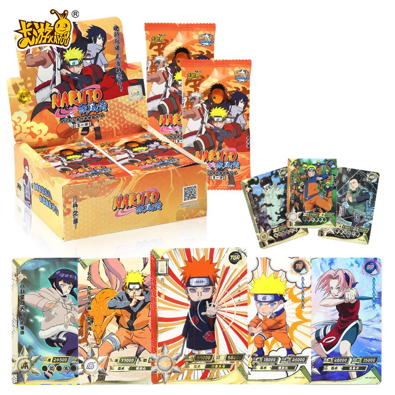 KAYOU Naruto Cards Uzumaki Uchiha Sasuke Tcg Carte Coleccionado De Cartas 100-180 Pcs Card Per Box Game Cards For Children Gift