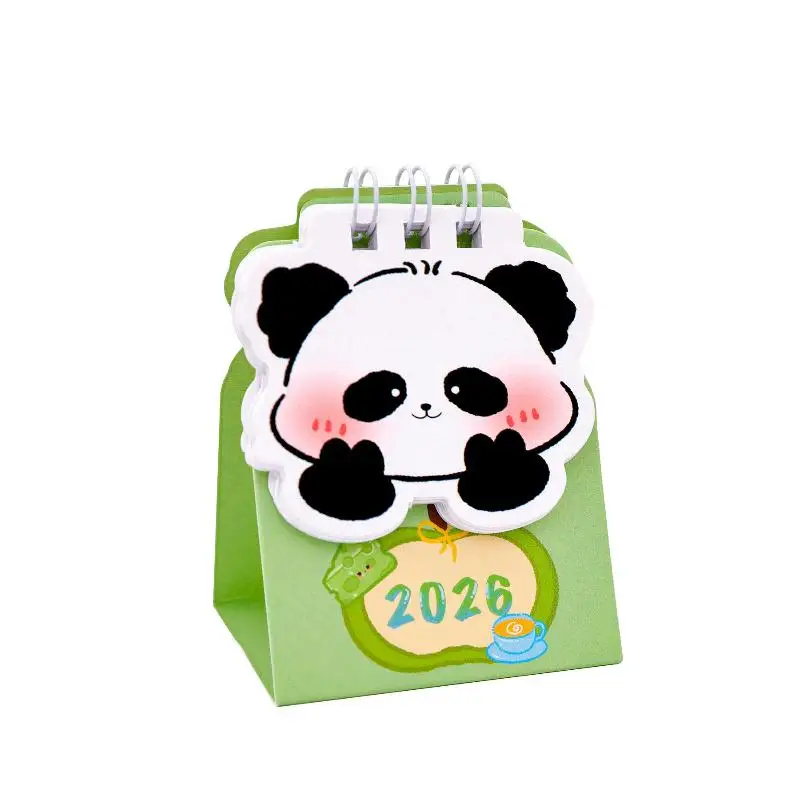 

2026 Year Cartoon Panda Desktop Mini Desk Calendar Clock In Program Student Rewards Creative Gifts