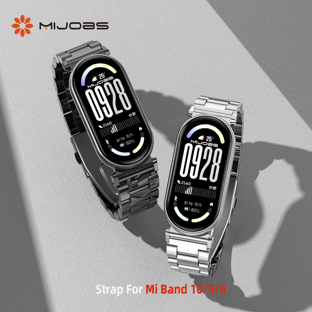 

Strap for Mi Band 10 Bracelet Watch Band for Mi Band 9 8 NFC Global Version Metal Wristband For Mi Band 8 Stainless Steel