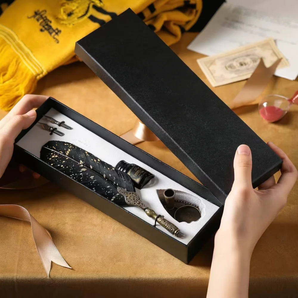 Retro Feather Pen Set For For KOMI Stationery Classical Calligraphy Dip Ink Writing Quill Gift Box Creative Artistic Tools