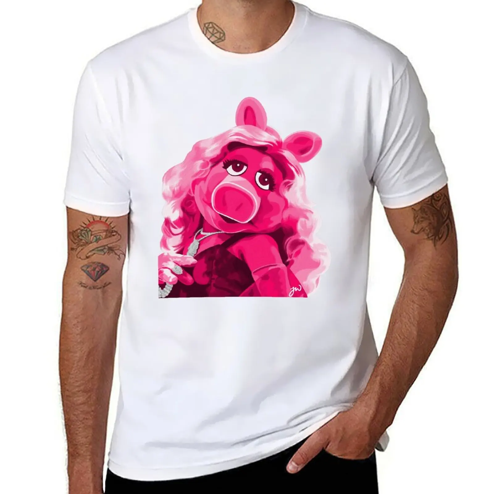 

Miss Piggy Portrait Painting (version 2/2 - no background) T-Shirt man tshirt t shirt man casual T-Shirt