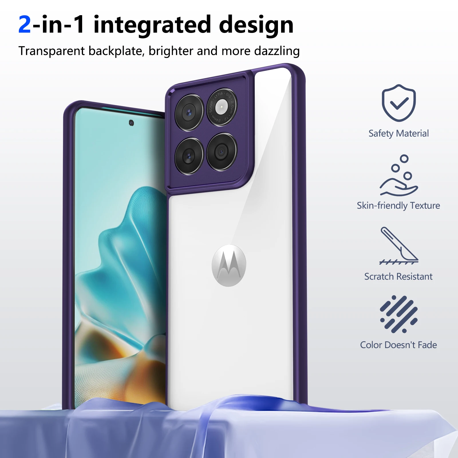 

Противоударный защитный чехол с матовым прозрачным объективом для Motorola Moto Edge 40 50 60 pro Fusion G Stylus Neo G75 G55 G35 5G
