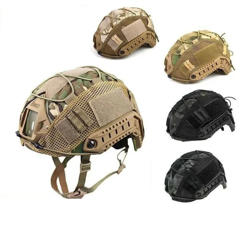 Tactical Helmet Cover for Fast Helmet Multi-Camo Helmet Cover for Airsoft HelmetMilitary Paintball Hunting Shooting Gear