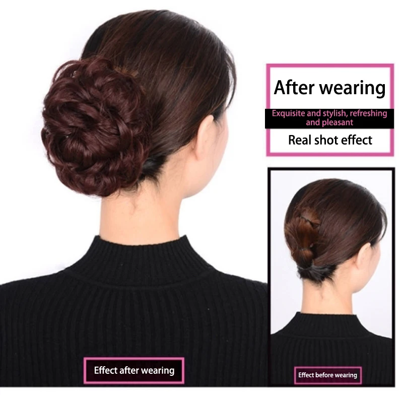 Syntetyczny kok z włosów Chignon kręcone chwytanie klip szpilka elastyczne Scrunchy sztuczne włosy dla kobiet spinki do włosów