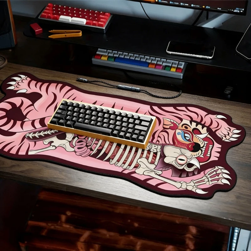 VIKAMA Realistic Tiger Mouse Pad Fierce Desk Mat Gaming Mat Controller Mat Non-Slip Desktop Protective Carpet