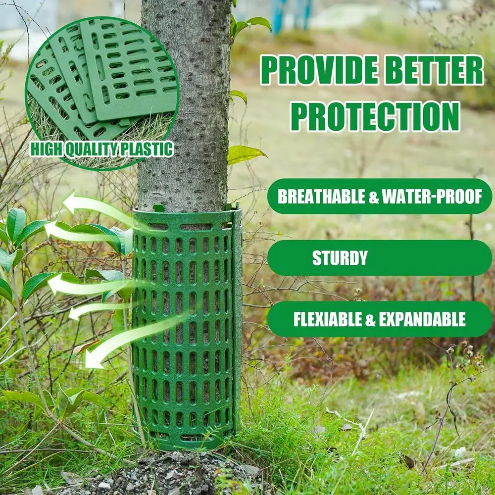 PP Tree Trunk Protector Adjustable Plastic Sapling Guard Bark Protection Fence Breathable Anti-Bite Garden Plant Shelter