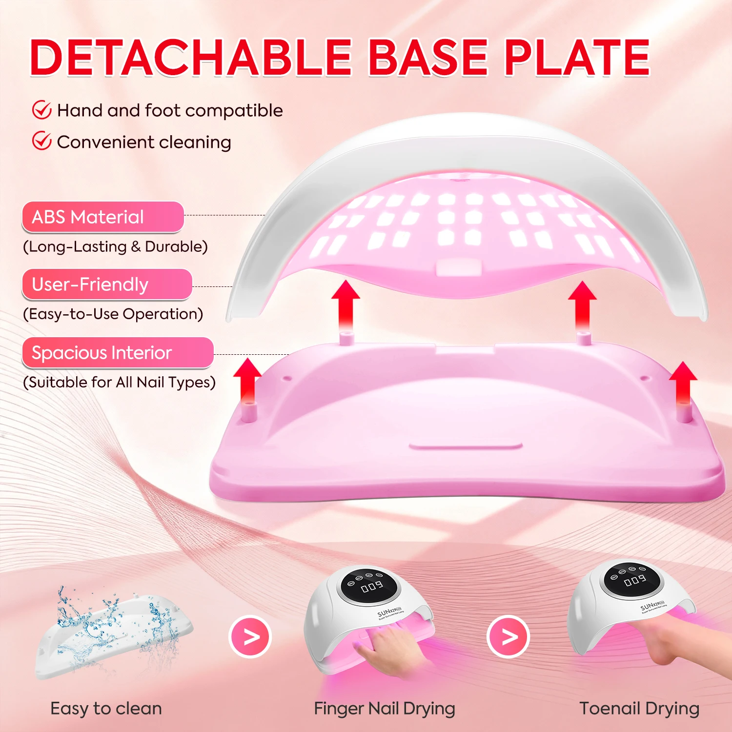 เครื่องอบเล็บมืออาชีพ 90LED UV พร้อมตั้งเวลาได้ 4 ระดับ ปุ่มสัมผัสหน้าจอ 380W สำหรับอบเจลเล็บ อุปกรณ์สำหรับร้านทำเล็บ