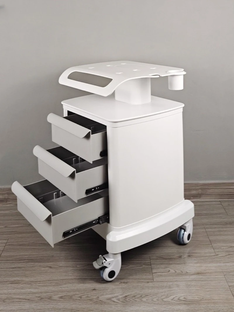 Desktop beauty instrument cart Small bubble rack Ultrasonic knife base Three-layer drawer Beauty instrument cart