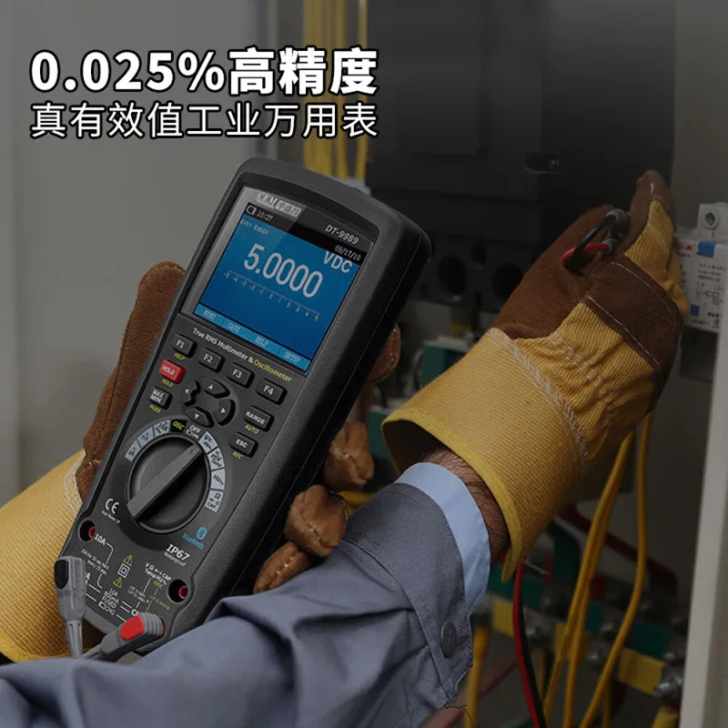CEM مقياس رقمي ذكي عالي الدقة DT-9989 بلوتوث شاشة ملونة لاسلكية راسم الذبذبات العالمي