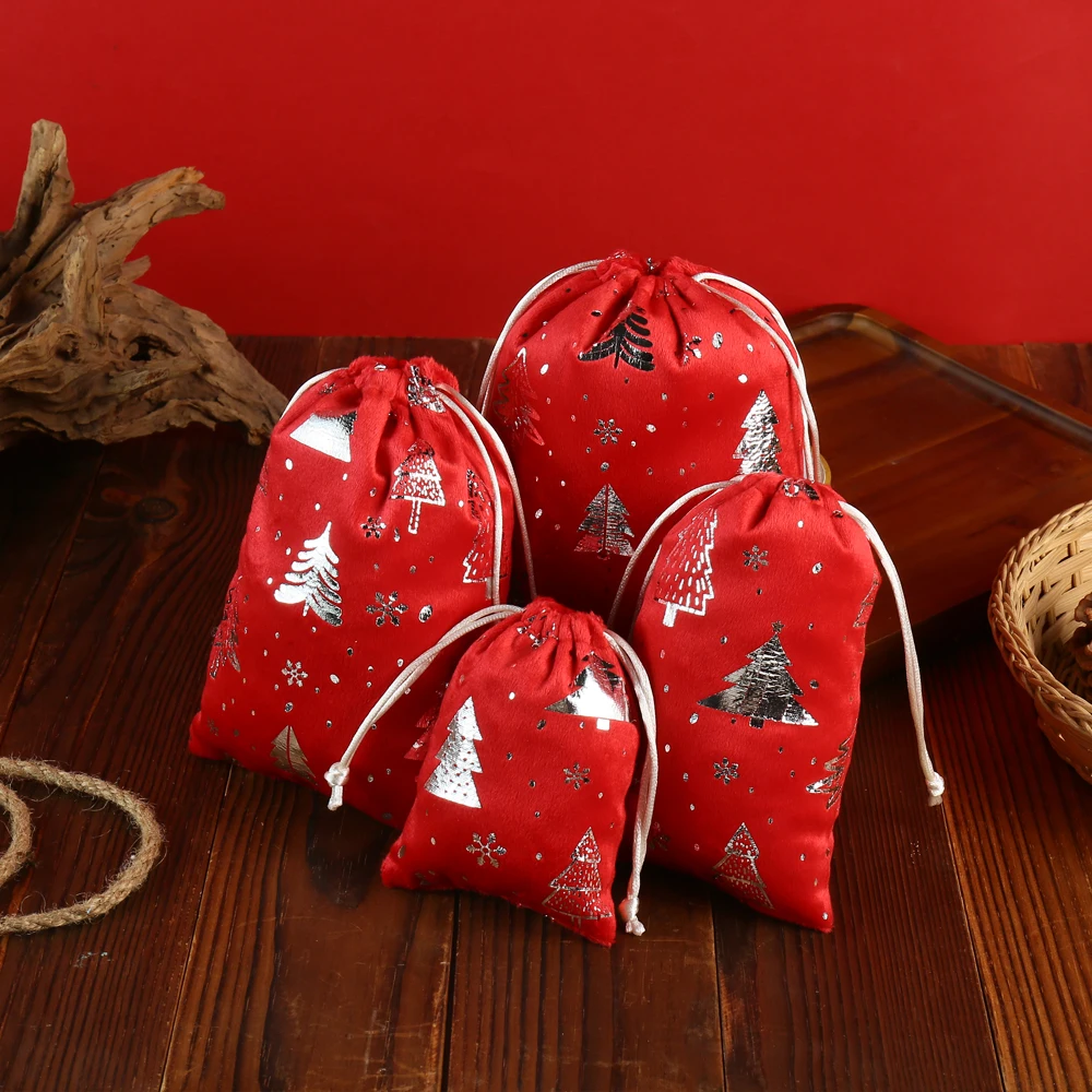 

2025 Christmas Candy Bag Santa Party Gift Package Storage Handbag New Year Gift Bag Christmas Home Decoration Party Supplies