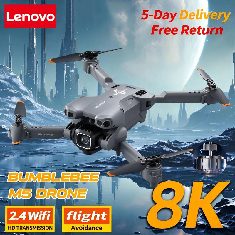 Lenovo MIni 5 Pro Drone 8K Aerial HD Dual Camera 2.4G WIFI Brushless Power Intelligent Obstacle Avoidance Remote Control Drone