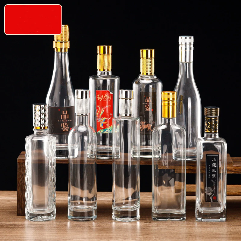 17 styles round shaped clear whiskey decanter barware Alcohol Bottle 500ML wine bottle for Liquor Scotch Bourbon